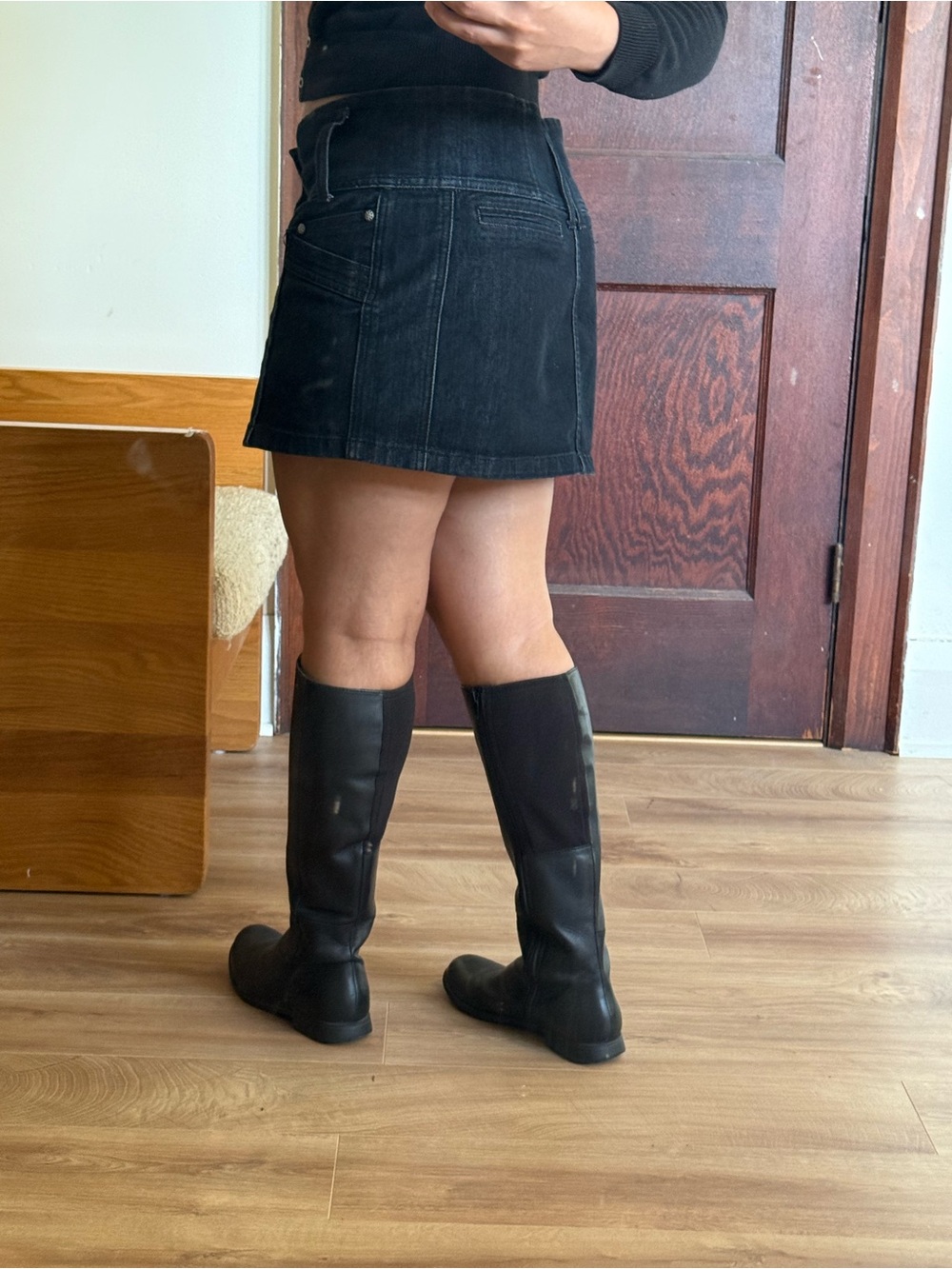 Prada Black Knee-High Riding Boots